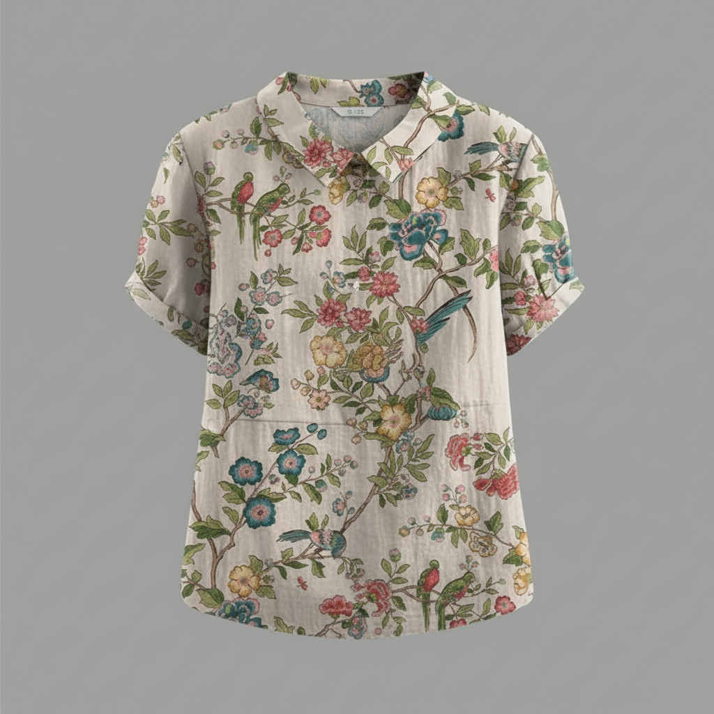 Vintage Floral Blouse | Women's Casual Summer Top