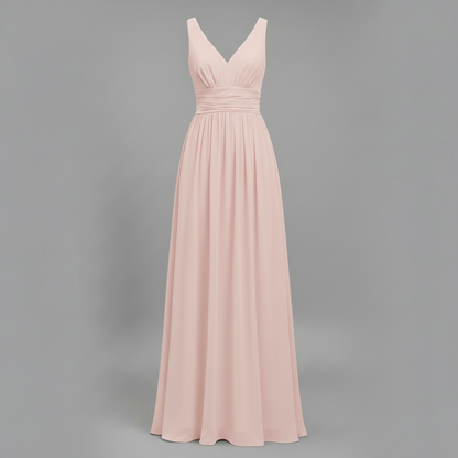Elegant Maxi Dress | Women's Sleeveless V-Neck Dress