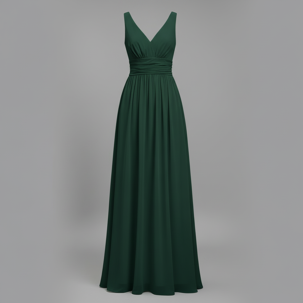 Elegant Maxi Dress | Women's Sleeveless V-Neck Dress