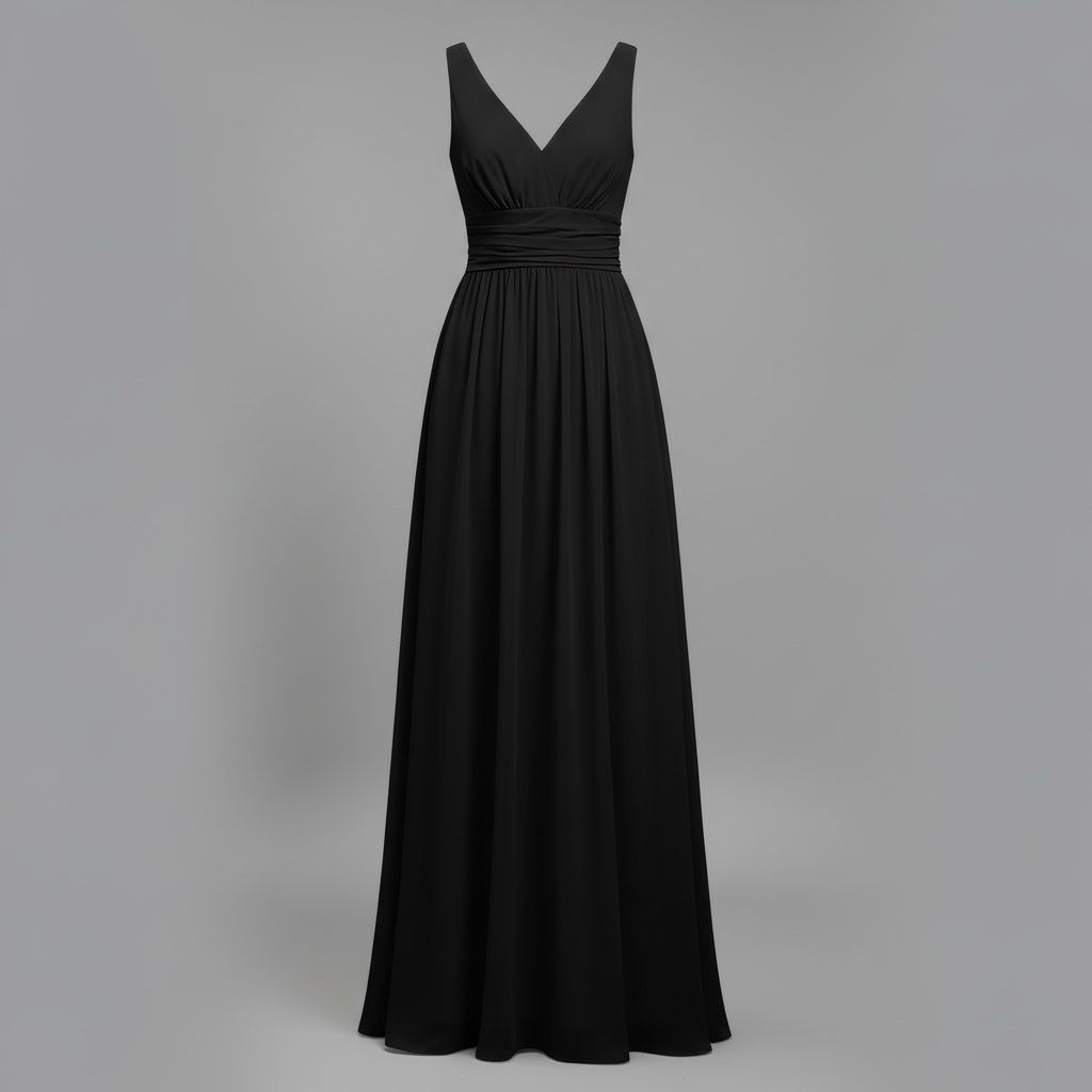 Elegant Maxi Dress | Women's Sleeveless V-Neck Dress