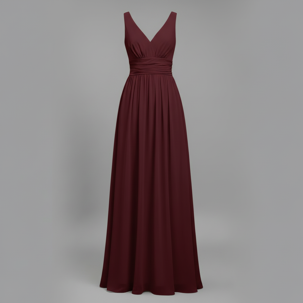 Elegant Maxi Dress | Women's Sleeveless V-Neck Dress