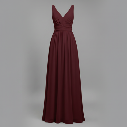 Elegant Maxi Dress | Women's Sleeveless V-Neck Dress