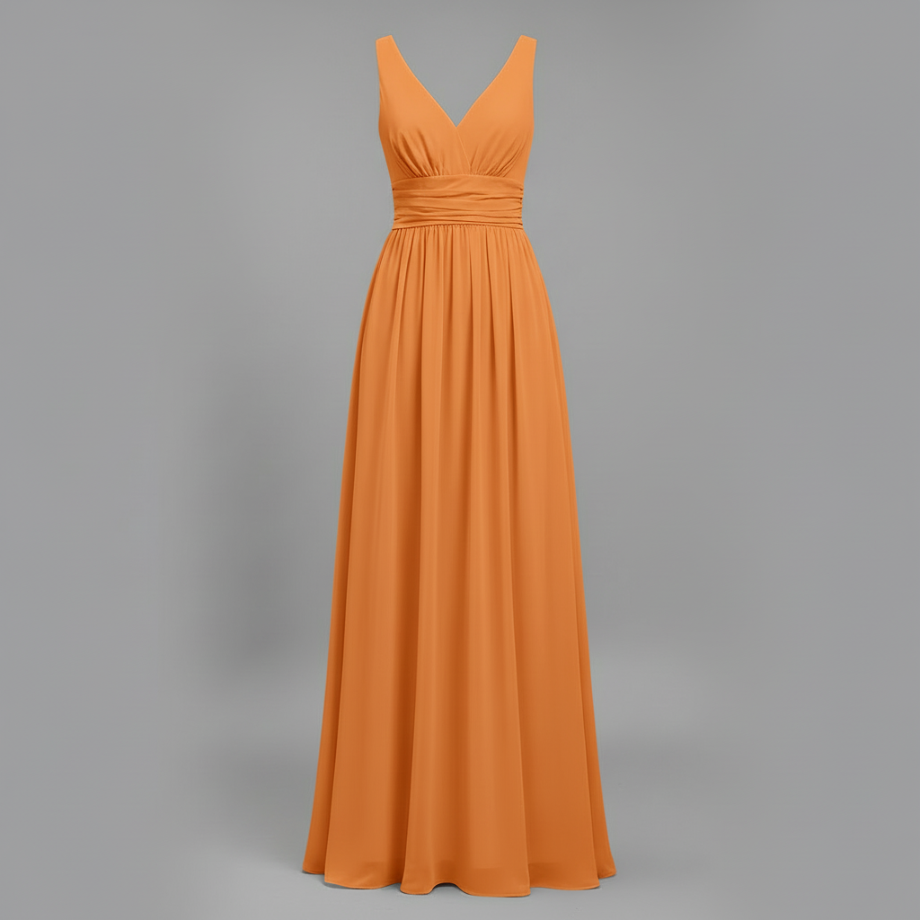 Elegant Maxi Dress | Women's Sleeveless V-Neck Dress