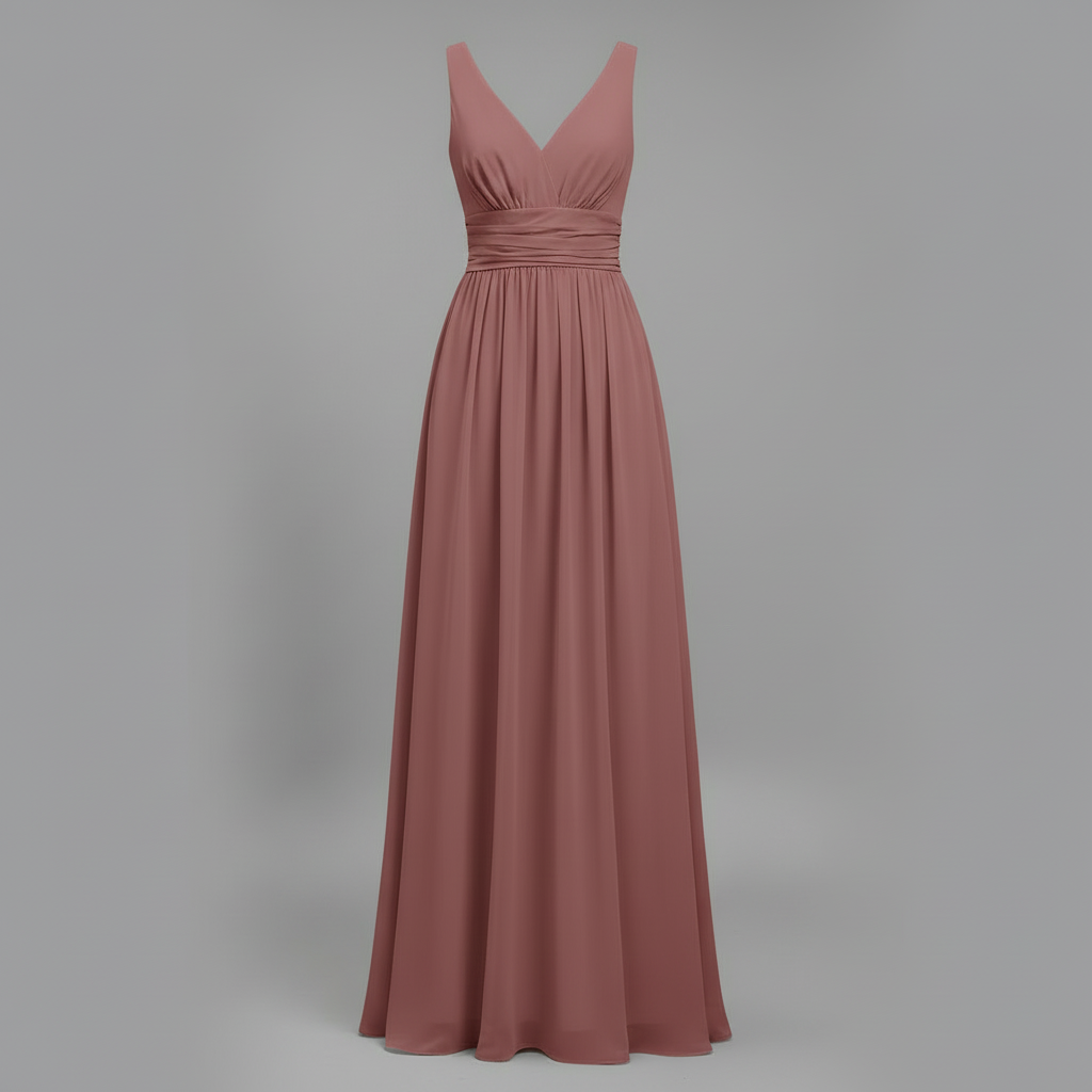 Elegant Maxi Dress | Women's Sleeveless V-Neck Dress