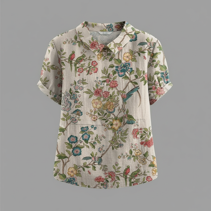 Vintage Floral Blouse | Women's Casual Summer Top