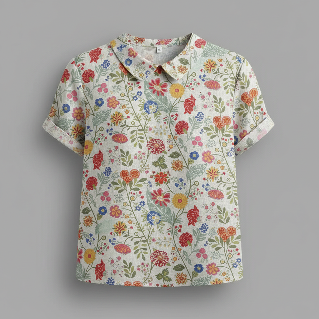 Vintage Floral Blouse | Women's Casual Summer Top