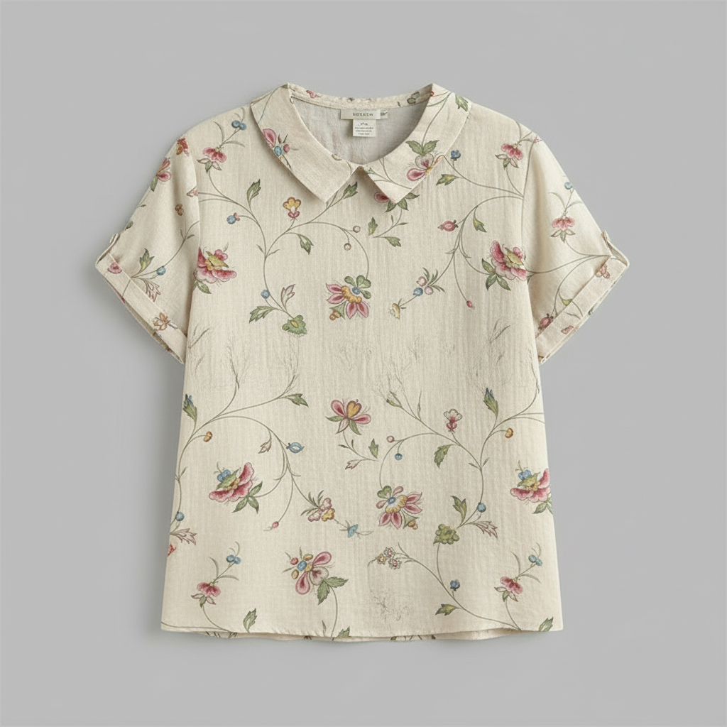 Vintage Floral Blouse | Women's Casual Summer Top