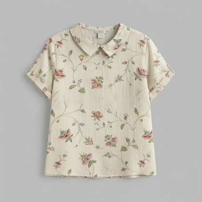 Vintage Floral Blouse | Women's Casual Summer Top