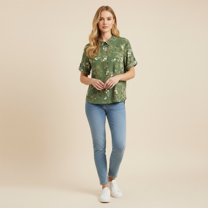 Vintage Floral Blouse | Women's Casual Summer Top