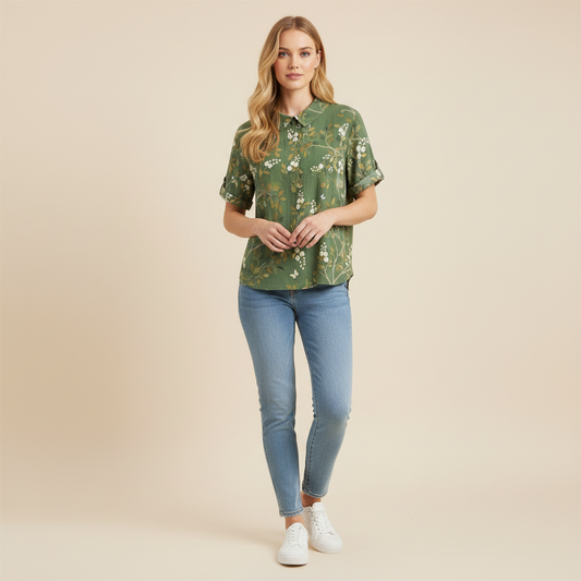 Vintage Floral Blouse | Women's Casual Summer Top