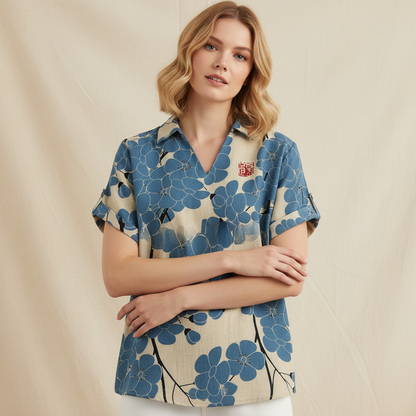 Vintage Floral Blouse | Women's Casual Summer Top