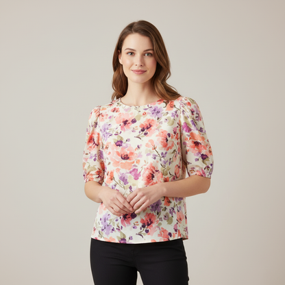 Vintage Floral Blouse | Women's Casual Summer Top