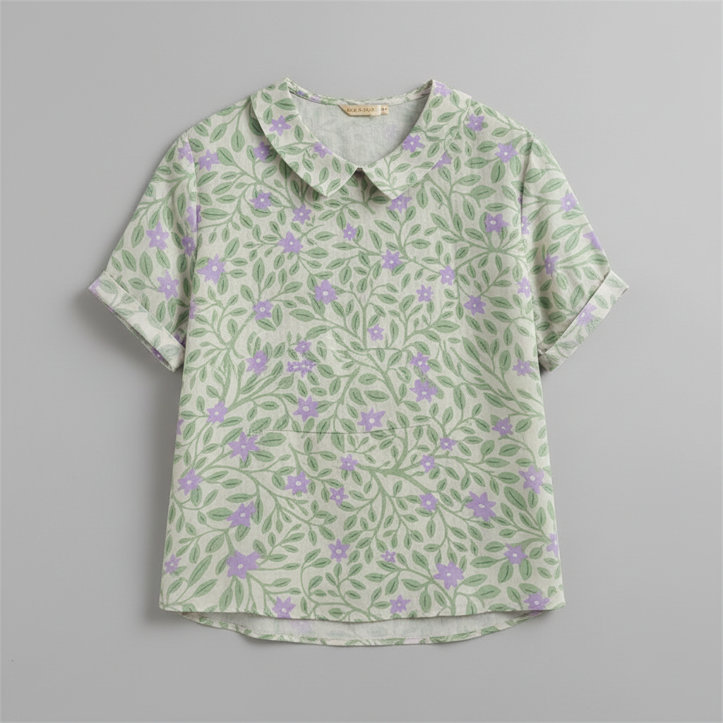 Vintage Floral Blouse | Women's Casual Summer Top