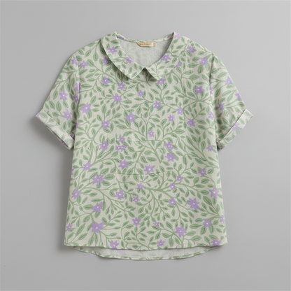 Vintage Floral Blouse | Women's Casual Summer Top