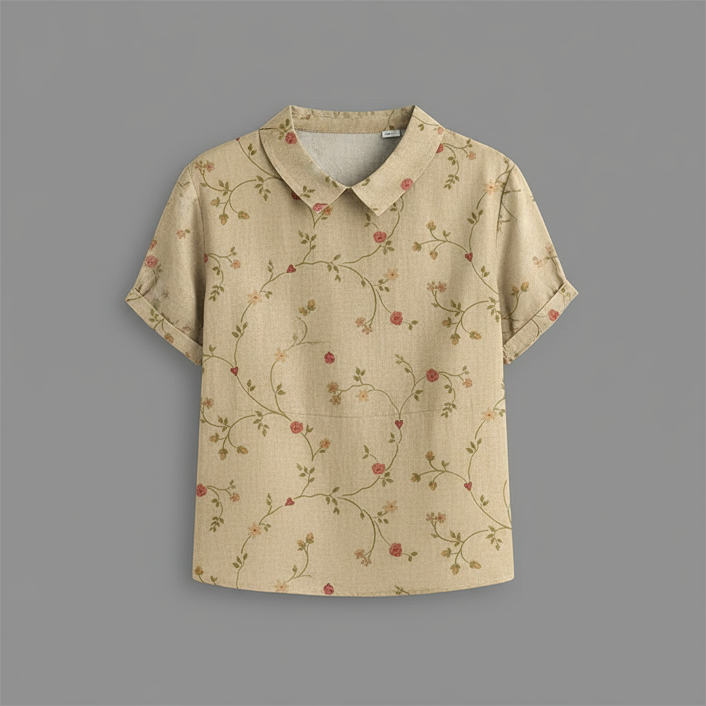 Vintage Floral Blouse | Women's Casual Summer Top