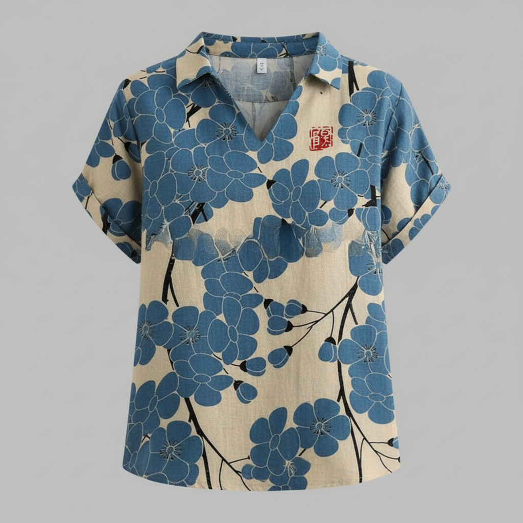 Vintage Floral Blouse | Women's Casual Summer Top