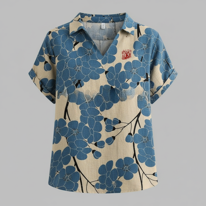 Vintage Floral Blouse | Women's Casual Summer Top