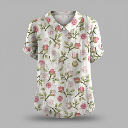 Vintage Floral Blouse | Women's Casual Summer Top