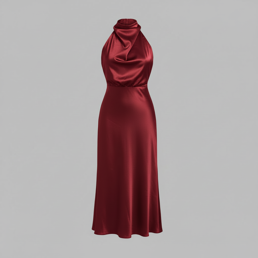 Halter Evening Dress | Formal Wedding Guest Dress for Women