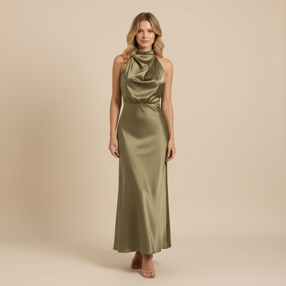 Halter Evening Dress | Formal Wedding Guest Dress for Women