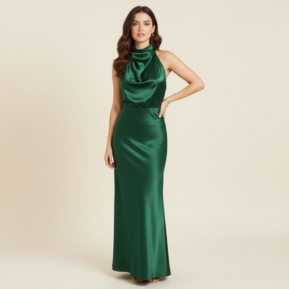 Halter Evening Dress | Formal Wedding Guest Dress for Women