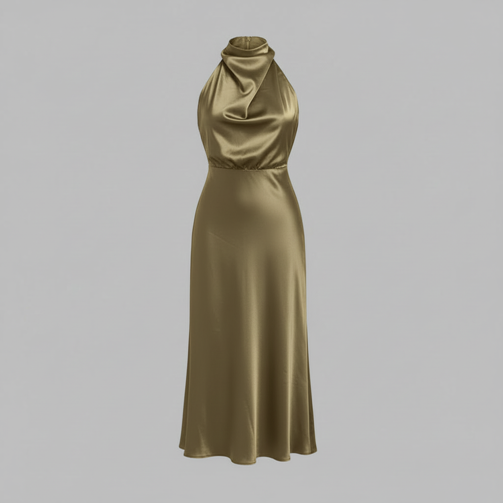 Halter Evening Dress | Formal Wedding Guest Dress for Women