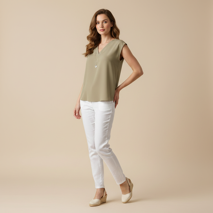 V-Neck Summer Blouse | Women's Casual Top