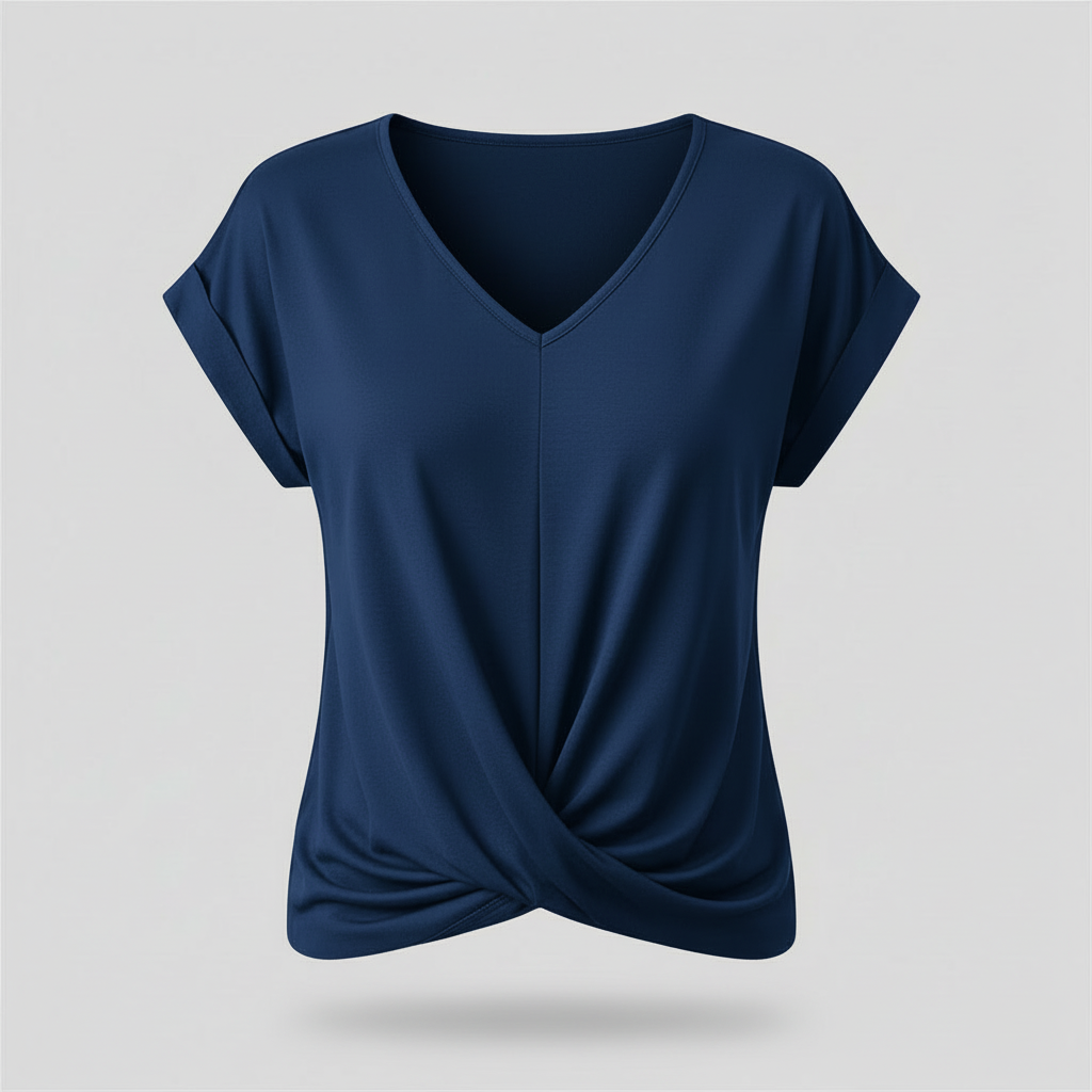 V-Neck Twist Women's Top | Casual Short Sleeve Shirt