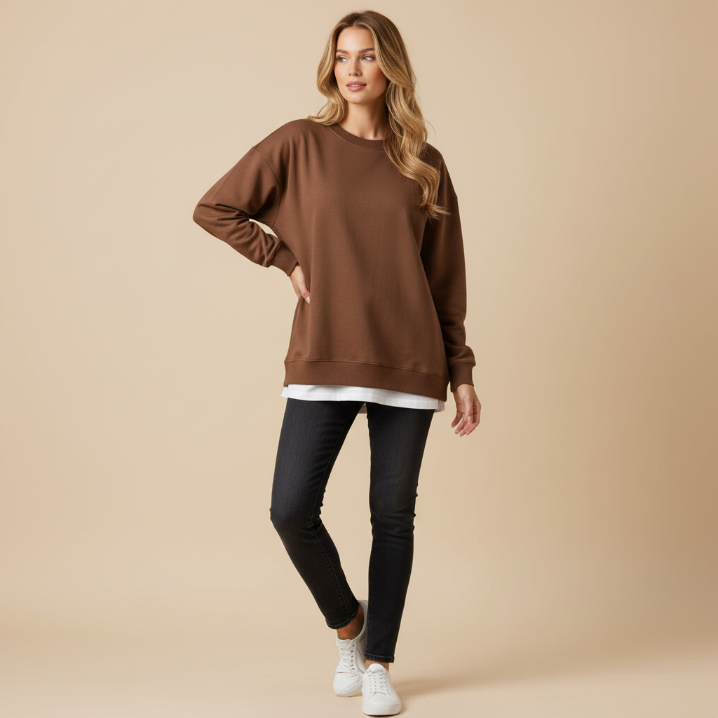 Women's Oversized Sweatshirt | Casual Crew Neck Pullover