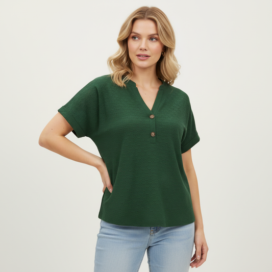 Women's V-Neck Short Sleeve Top | Casual Summer Wear