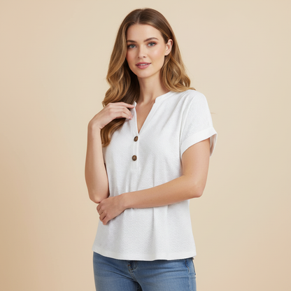 Women's V-Neck Short Sleeve Top | Casual Summer Wear